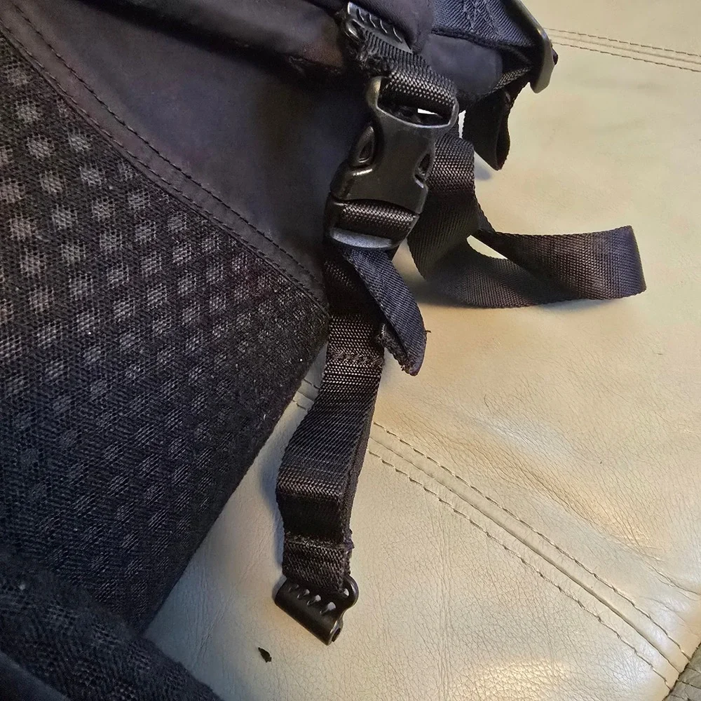 Rare Out Of Print Lululemon Cruiser Backpack Bag Black Pockets‎ Zip